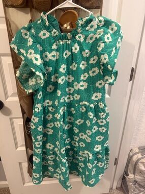 THML Green Floral Puff Sleeve Dress